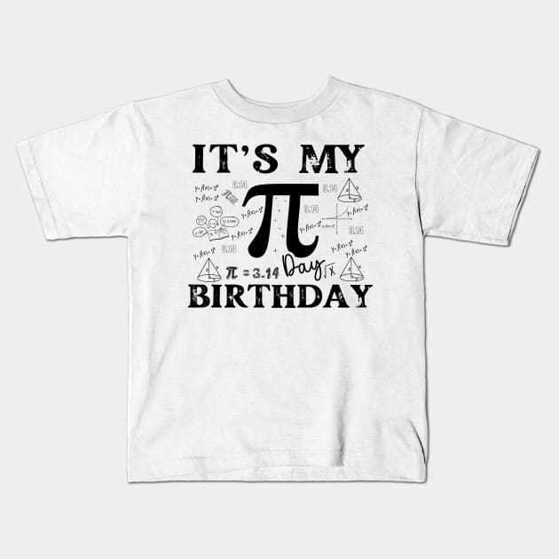 Pi Day Birthday-white Kids T-Shirt by ARTSYVIBES111